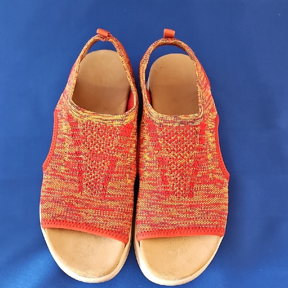 Rieker Jocelyn 55 Knit Slingback Sandal In Orange-multi